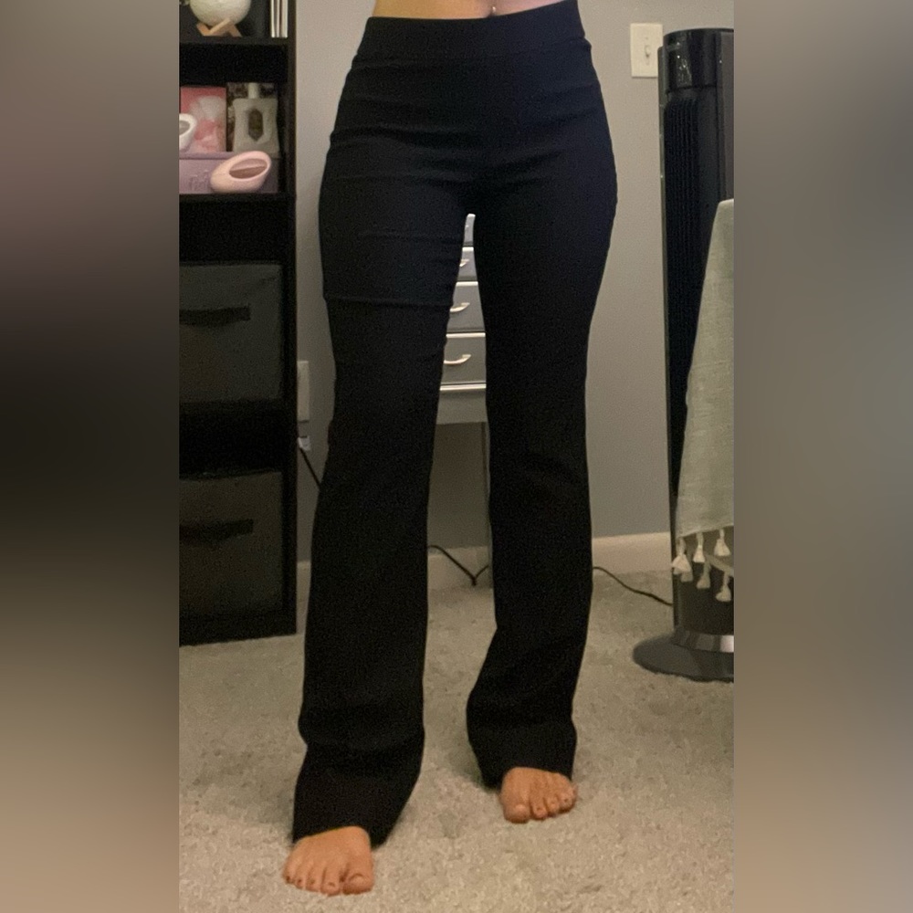 Black bootcut slacks